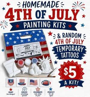 Homemade 4th of July Painting Kit with Temporary Tattoos